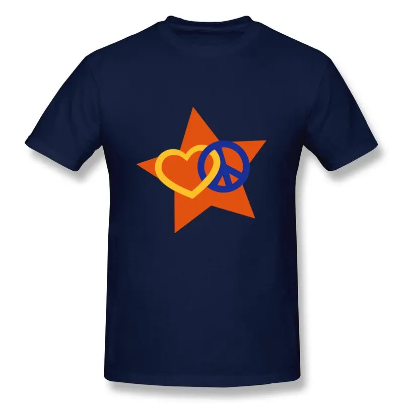 Creat Own 100% Cotton Mans T-Shirt love peace star T Shirts Men 2014 Original cotton | Мужская одежда