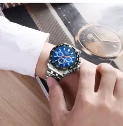 Мужские автоматические кварцевые часы ультра-тонкий стальной ремень светящиеся водостойкие модные немеханические мужские часы