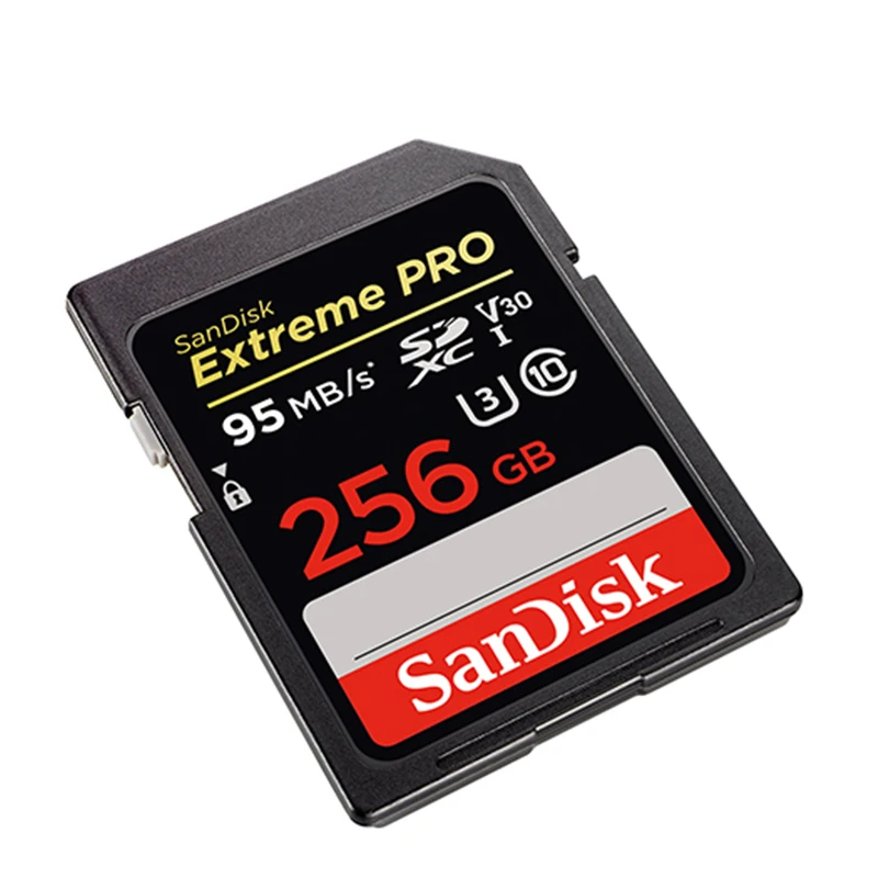 Карта памяти SanDisk Extreme Pro SDXC SD карты 95 МБ/с. читать 90 МБ/с. написать 256 ГБ C10 U3 V30 UHS-I 4 K для Камера (SDSDXXY-256G-ZN4IN)