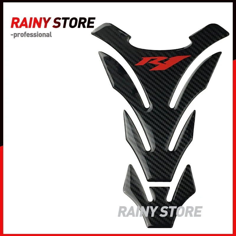 

3D Carbon-Look Motorcycle Tank Pad Protector Stickers Case for Yamaha YZF-R1 R1 Tank D