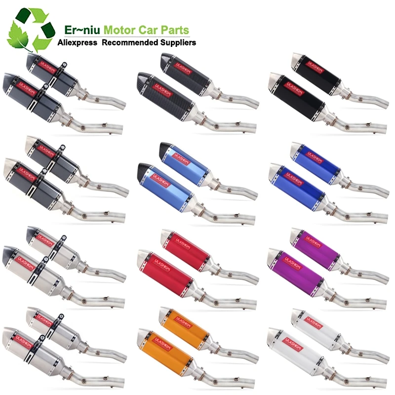 

Motorcycle Full Exhaust Escape System + Modified Link Contact middle pipe Round Muffler for kawasaki Z1000 2010-2016