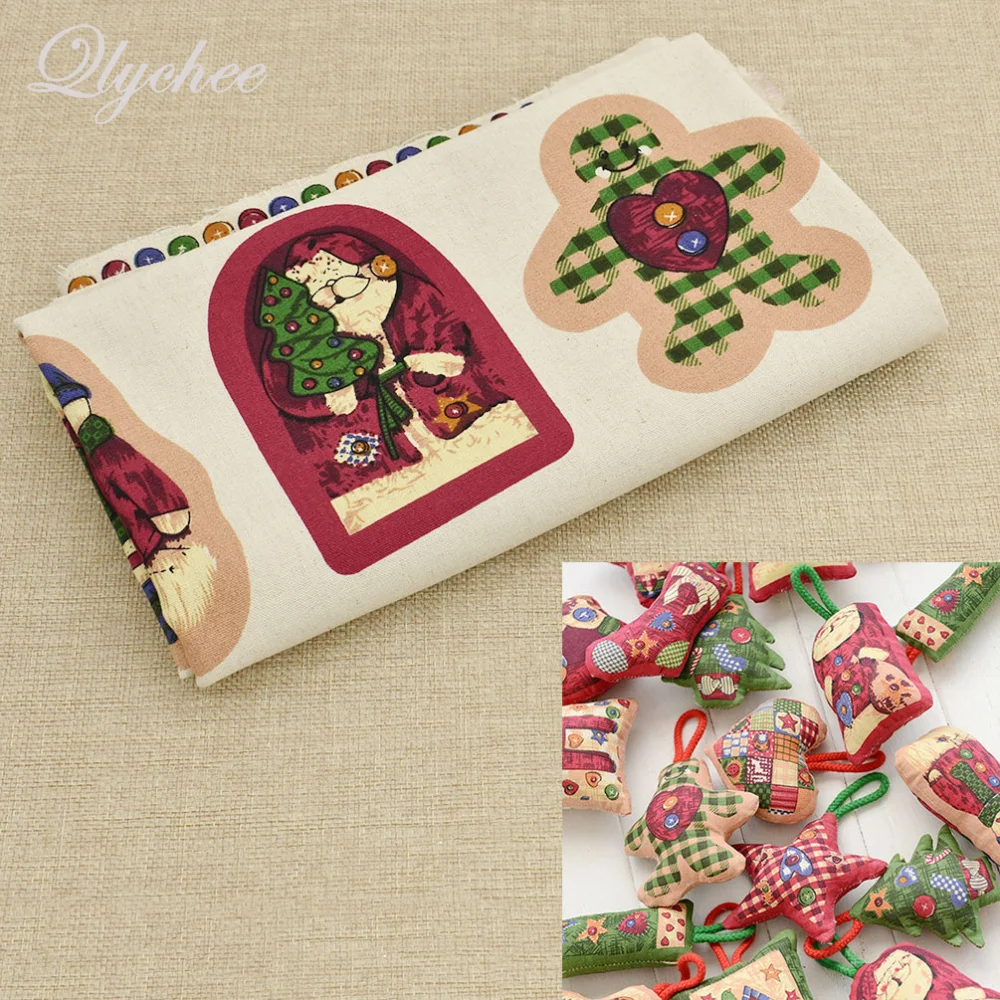 

Colorful Cartoon Linen Christmas Children Dolls Fabric DIY For Home Decoration Handmade Craft Accessories
