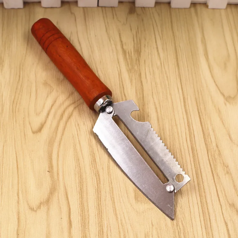 

Large Stainless Steel Wood Handle Four with A Plane The Kitchen Multi-function Paner Fruit Peeler