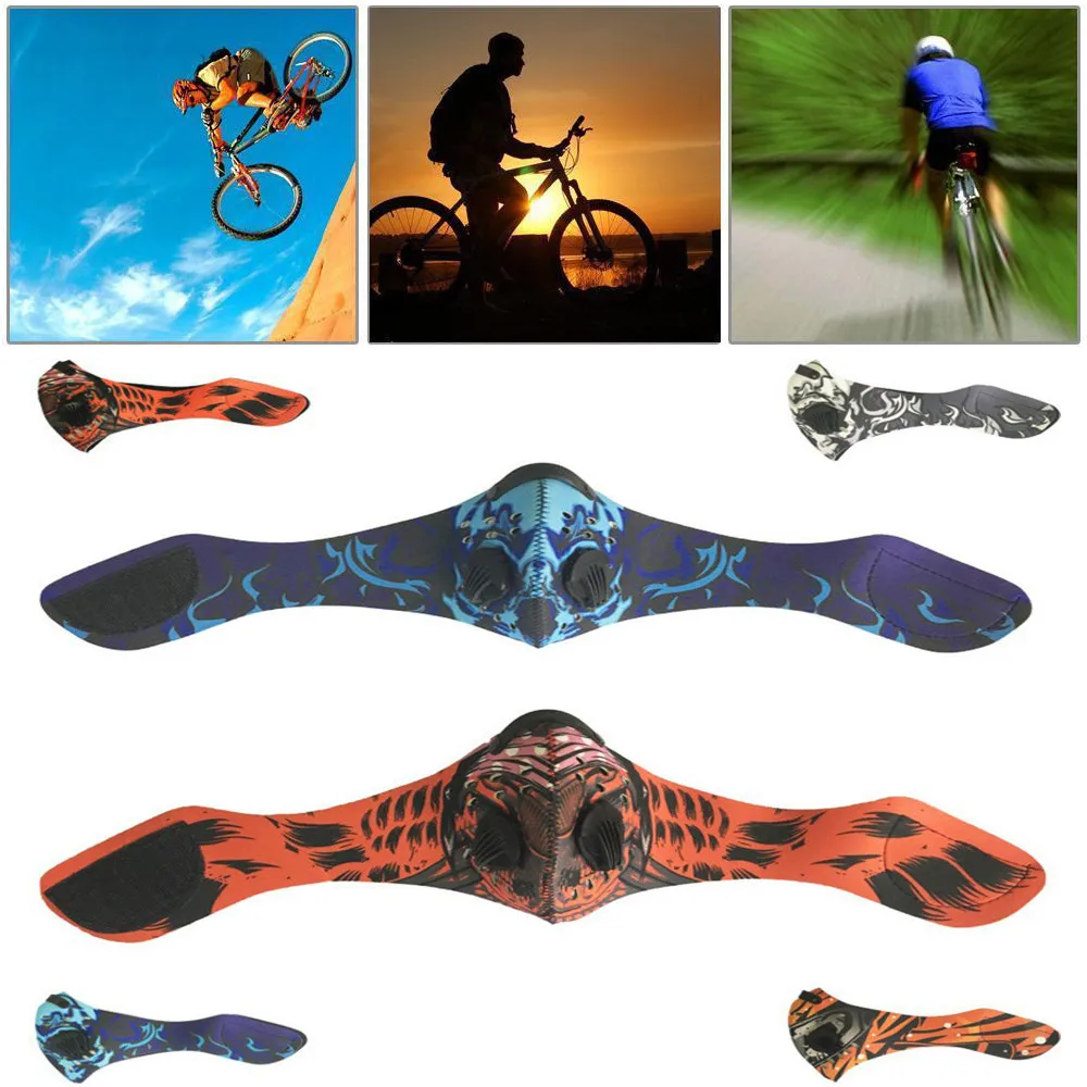 

PM2.5 Anti Dust Mask Unisex Mesh Diving fabric Dustproof Activated Carbon Filter Half Face Mask for Running Bicycle multic