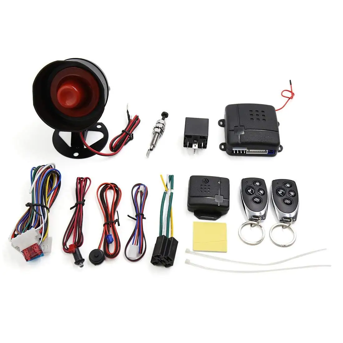

uxcell 1-Way Car Vehicle Burglar Alarm System Keyless Entry Security System w/2 Remote Control