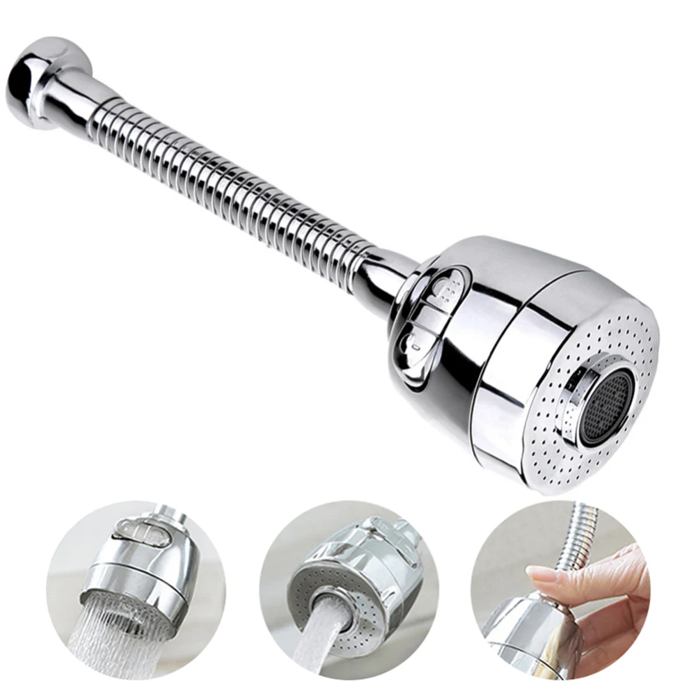 

360 Rotate Stainless Steel Diffuser Swivel Sink Faucet Nozzle Filter Cold Hot Mixer Water Bubbler for Single Hole Water Tap New