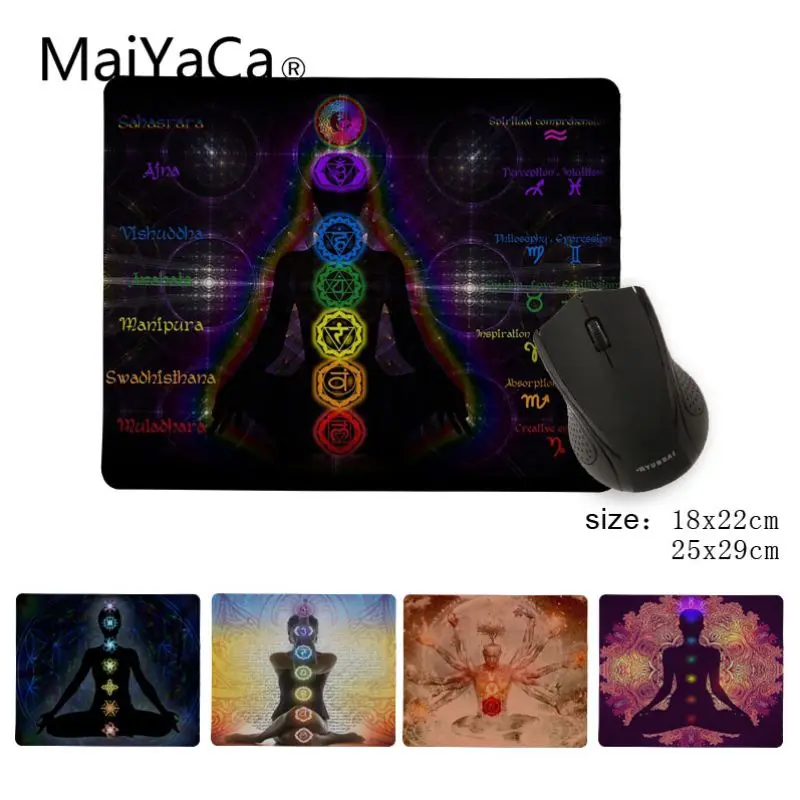 

MaiYaCa Boy Gift Pad Chakras Rubber Mouse Durable Desktop Mousepad Size 25x29cm 18x22cm Rubber Mousemats