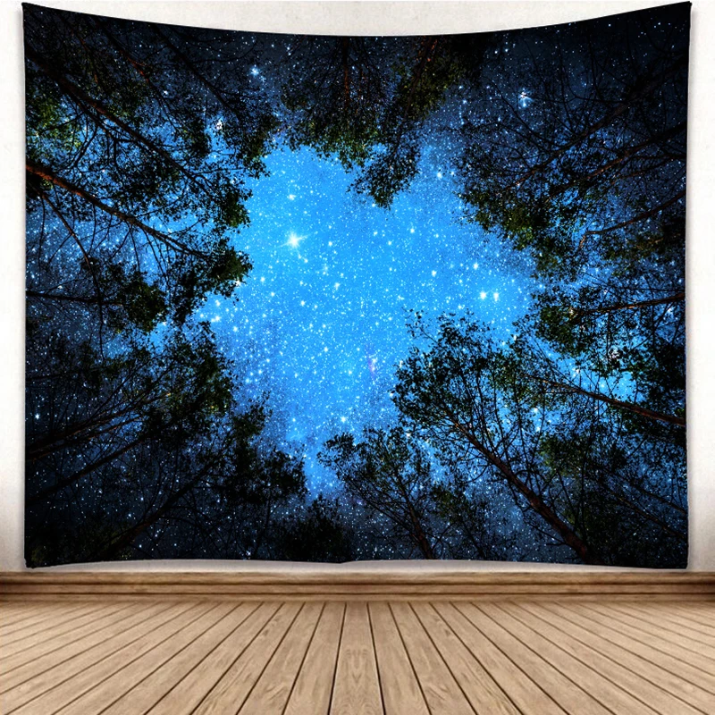 Синий Гобелен с изображением неба пейзаж напечатанный настенный черно-белый лев Лось гобелен шарф для йоги коврик Настенный декор пляжный коврик