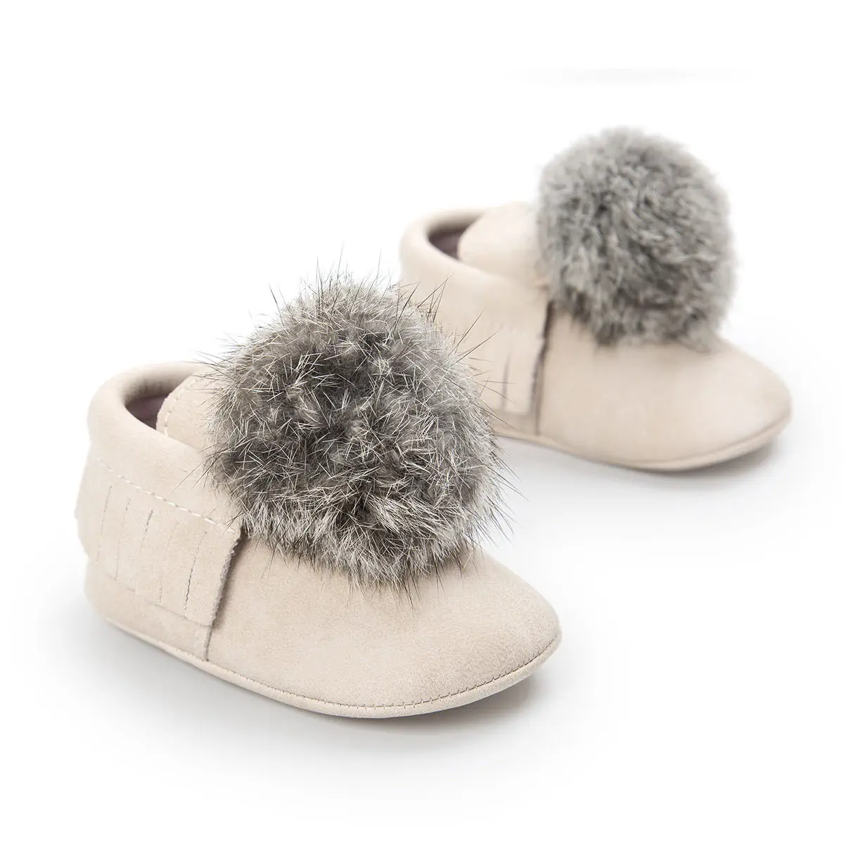Милые зимние для новорожденных Обувь для девочек из мягкого флока хлопок теплые зимние сапоги волосы мяч подошва Обувь для малышей 0-18 м