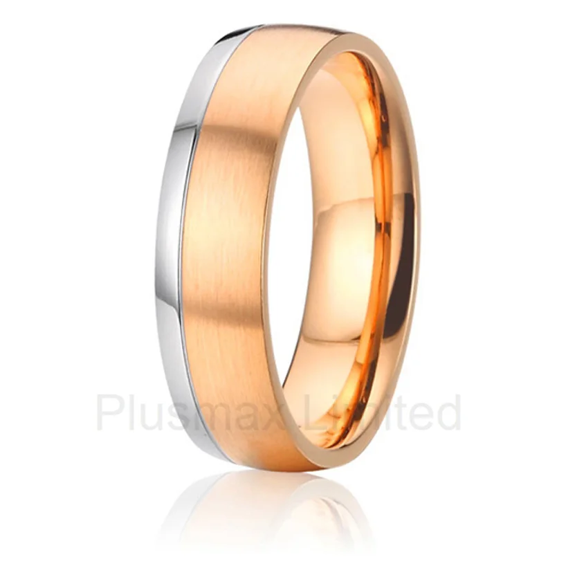 new arrival Anel de Casamento anti allergic titanium fashion jewelry wholesale two tone custom wedding band rings for women