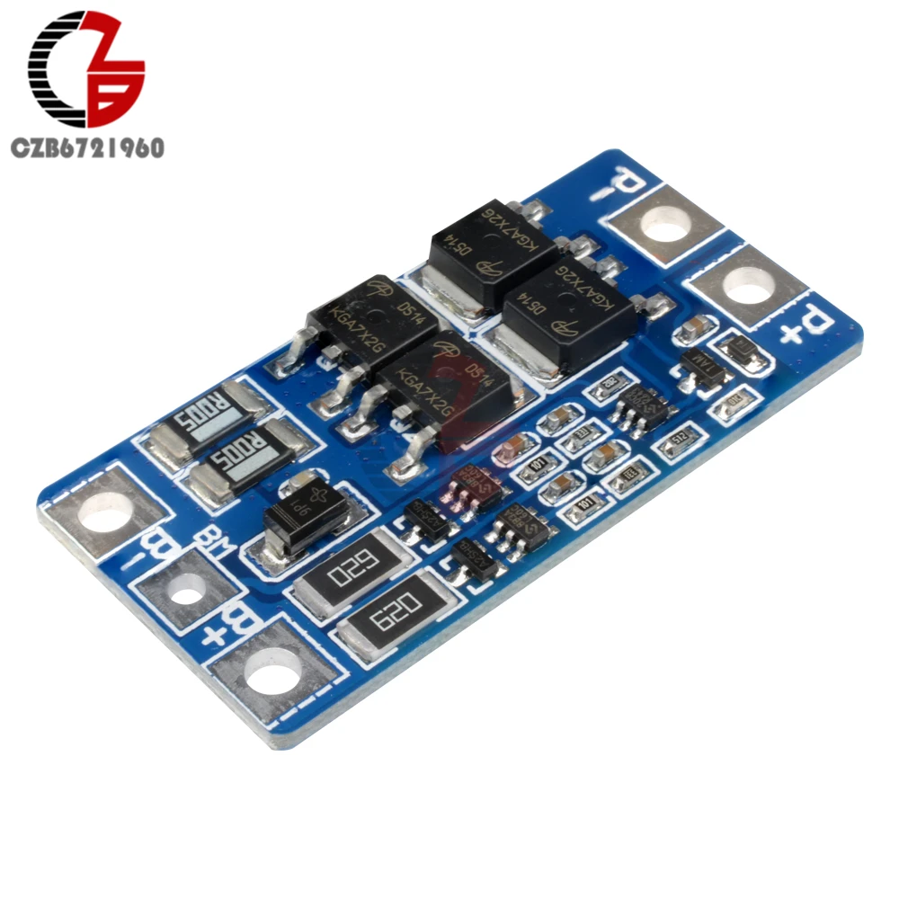 

2S 10A 18650 Lithium Battery Protection Board BMS PCM PCB Li-ion Lipo 2 Cell Pack with Balance Function Charger Protector Module