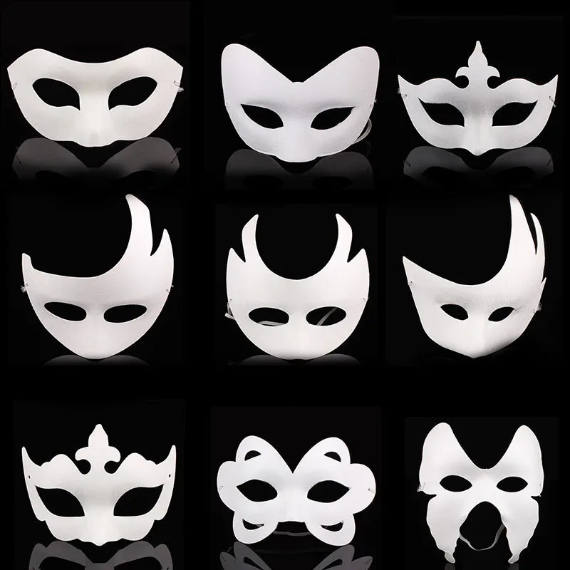 

300pcs White Unpainted Face Plain/Blank Paper Pulp Mask DIY Dancing Christmas Halloween Party Masquerade Mask ZA4617