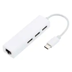 USB-C-LAN RJ45 Ethernet сетевой кабель адаптер 3 USB 2,0 порт концентратор Мужской usb type C [USB-C] Мульти-адаптер 66