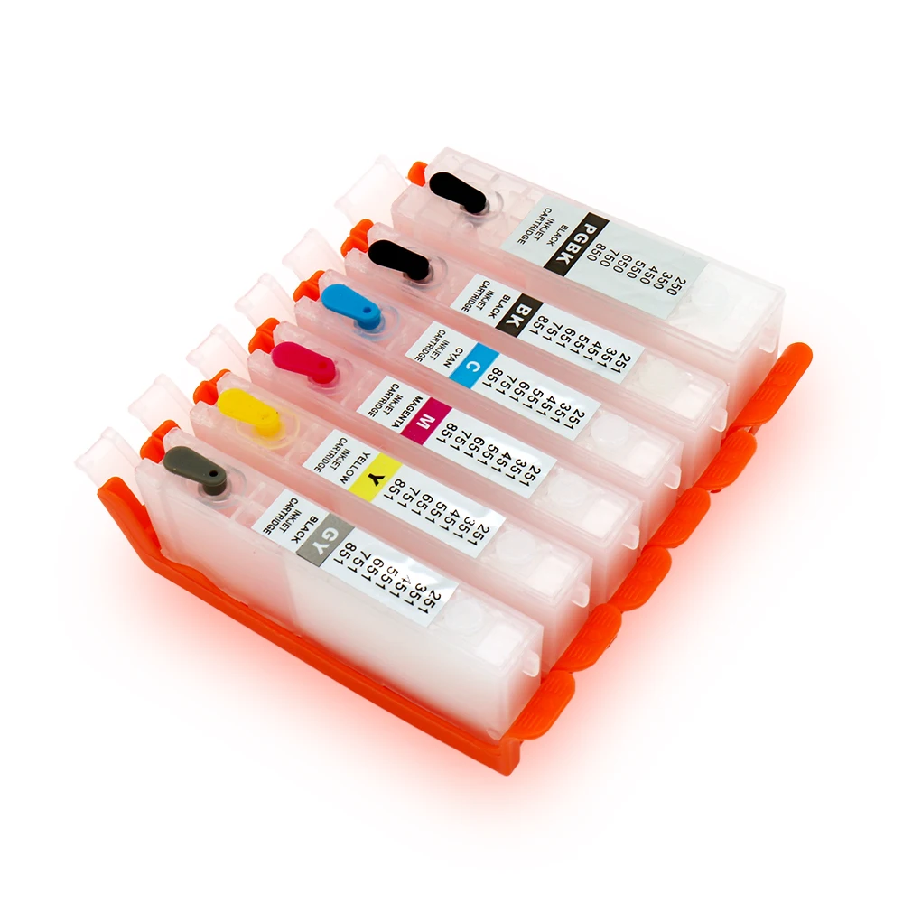 Многоразовый картридж для чернил Canon PIXMA MG6340/ MG7140/ iP8740/ MG7540 6 цветов с чипами ARC