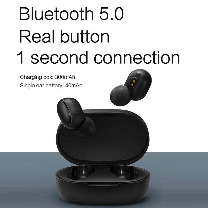 Xiaomi Redmi AirDots наушники TWS Беспроводная гарнитура стерео бас Bluetooth 5,0 Handsfree AI управление шумоподавлением с микрофоном