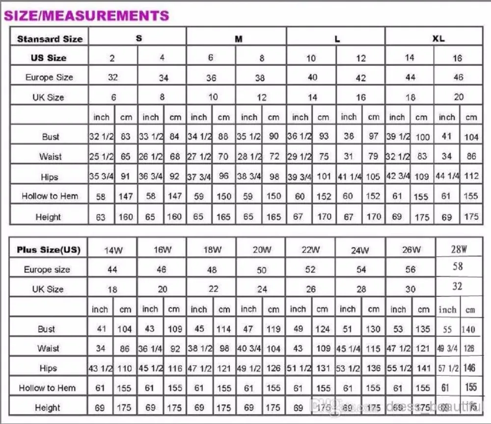 US Size Chart