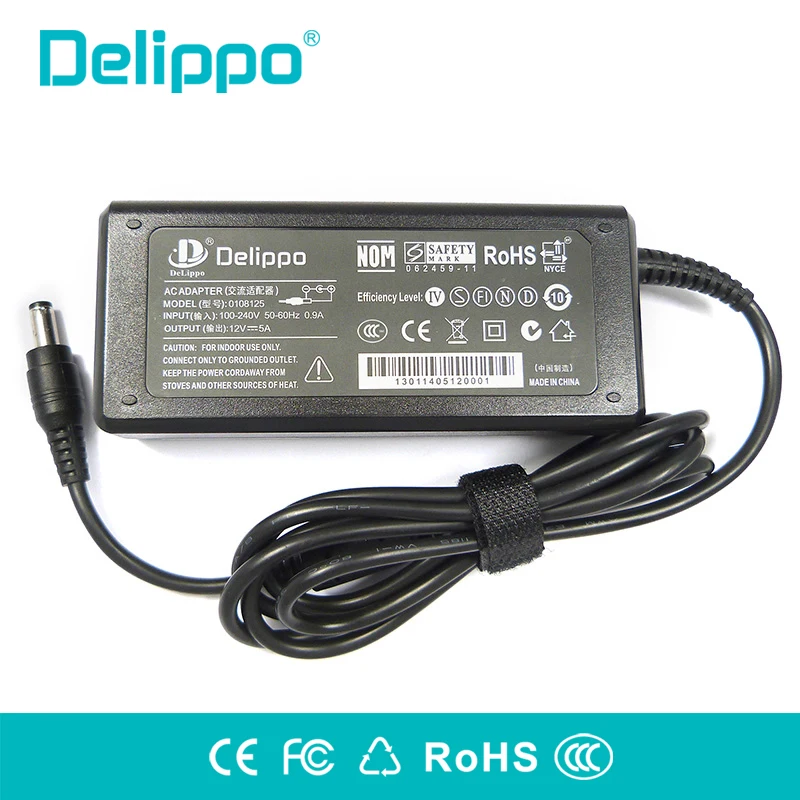 

Delippo 30 Piece AC Converter Adapter DC 12V 5A 60W 5.5*2.5mm Power Supply Charger for Aoc Asus monitor adapter