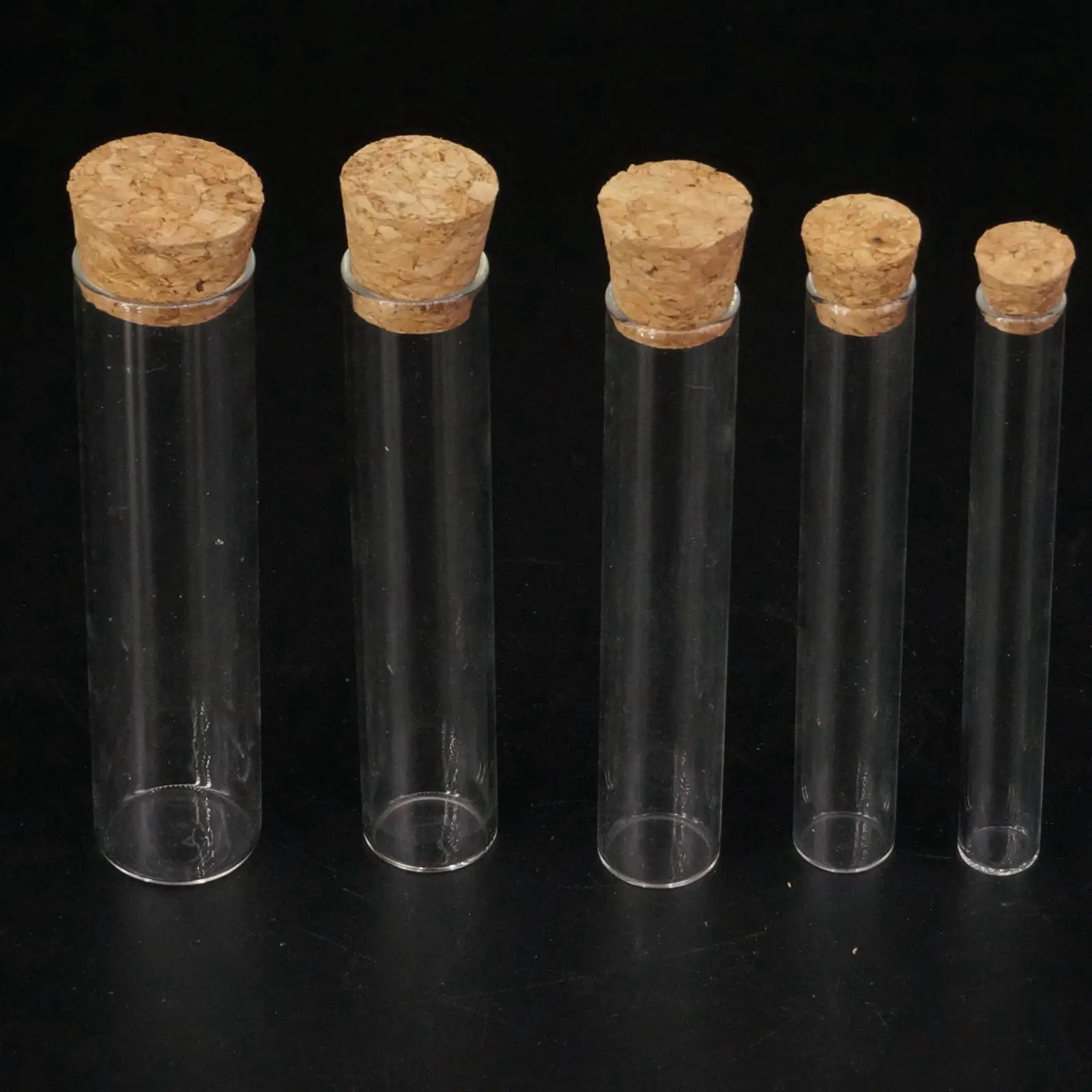 

5pcs Oute Diameter 12mm 15MM 18MM 20MM 25MM 30MM 35MM 40mm Lab Glass Test Tube Flat Bottom With Wood Stopper Thermostability