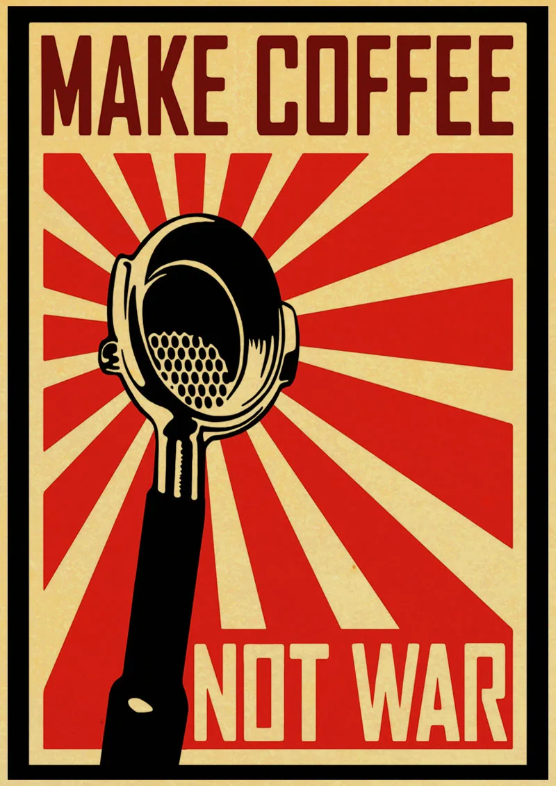 Classic Coffee Vintage Poster Bars Cafe Kitchen Coffee Making