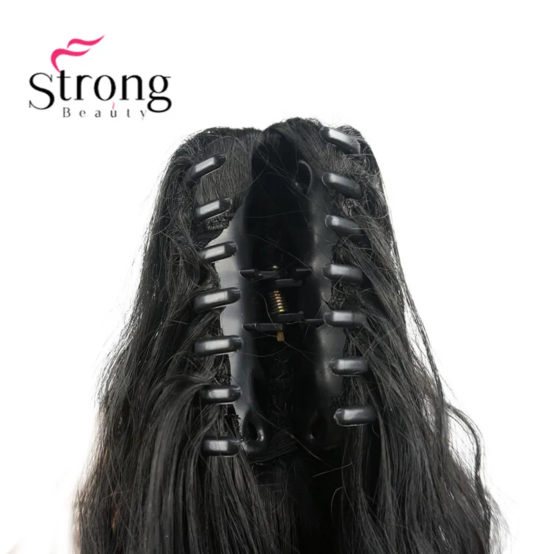 StrongBeauty 24 ''6 цветов синтетический конский хвост Кудрявые Волнистые коготь наращивание волос клип на шнурке шиньон