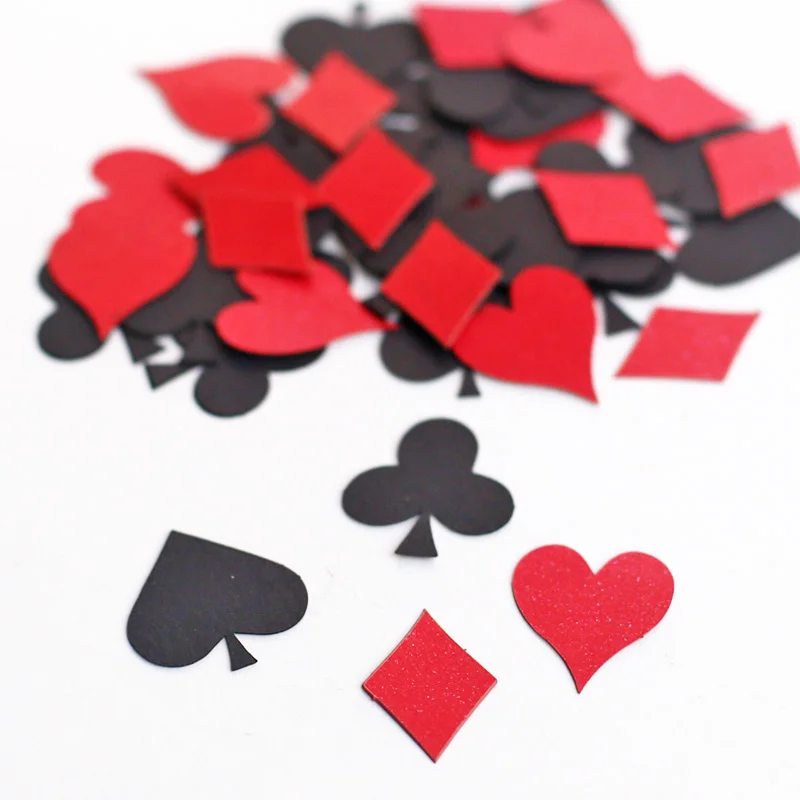 Confettis De Poker C13 Costume De Cartes A Jouer Cœurs Diamants Clubs Pelles Soiree De Jeu Decoration De Fete Alice Aliexpress
