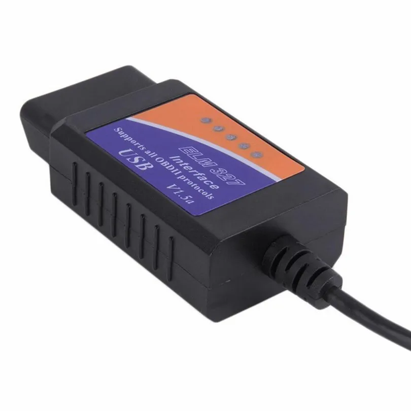 Лидер продаж 2019 автомобильный диагностический сканер V2.1 OBDII OBD2 II ELM 327 USB Супер с