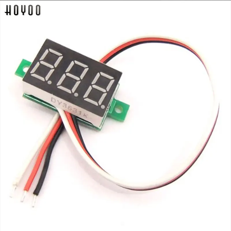 

HOYOO Mini 0.36 inch DC 0-100v 3 bits Digital Red LED Display Panel Voltage Meter Voltmeter tester