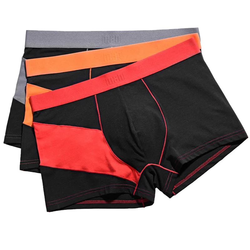 

Men's underwear cotton patchwork boxer Plus size boyshort loose breathable boxer 515