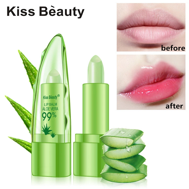 New 99 ALOE VERA Natural Temperature Change Color Jelly Lipstick Long