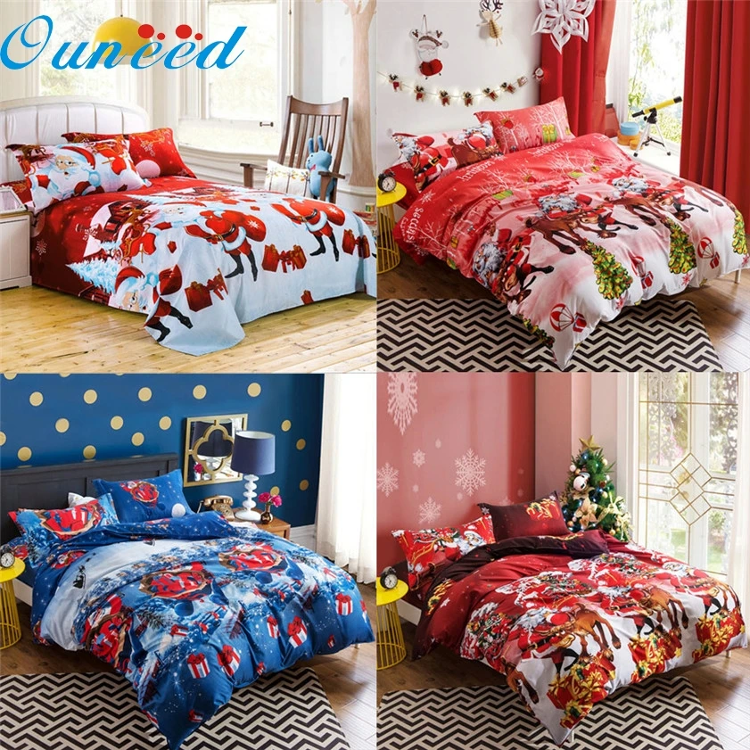 

Zero 4 Pcs Bed Linen Home Textile Christmas Bedding Set Duvet Cover Bed Sheet Pillowcases