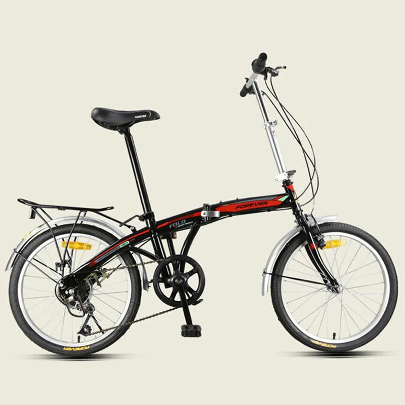 20 дюймов складной велосипед спортивная и развлекательная компания двойной дисковый тормоз рама из алюминиевого сплава - Цвет: BlackRed