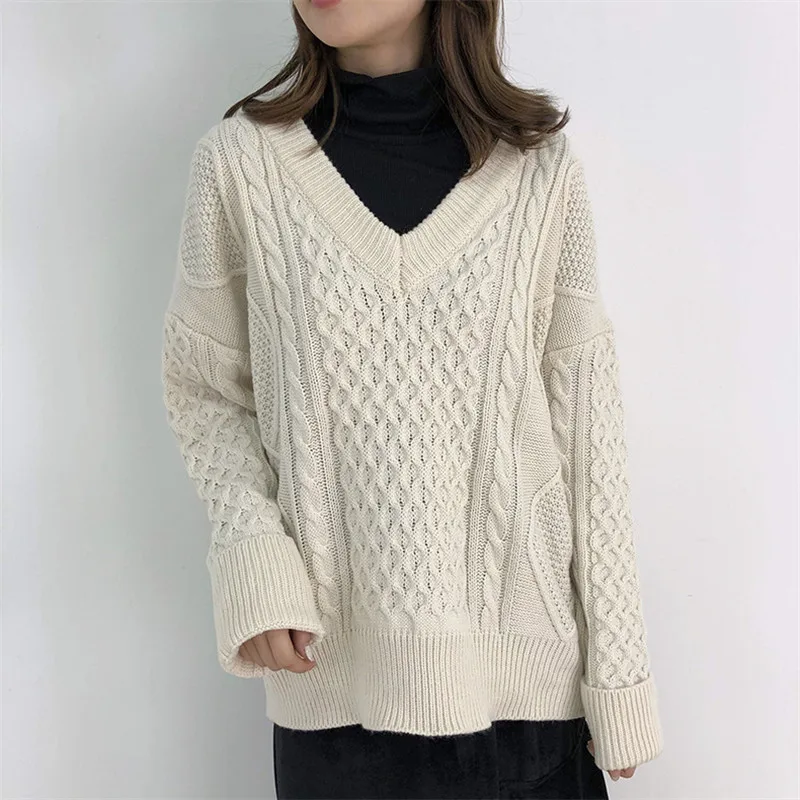 Lâche cou Femelle Nouveau 2018 Automne V Torsion D'hiver Chandail Pull Et 8qYOBF