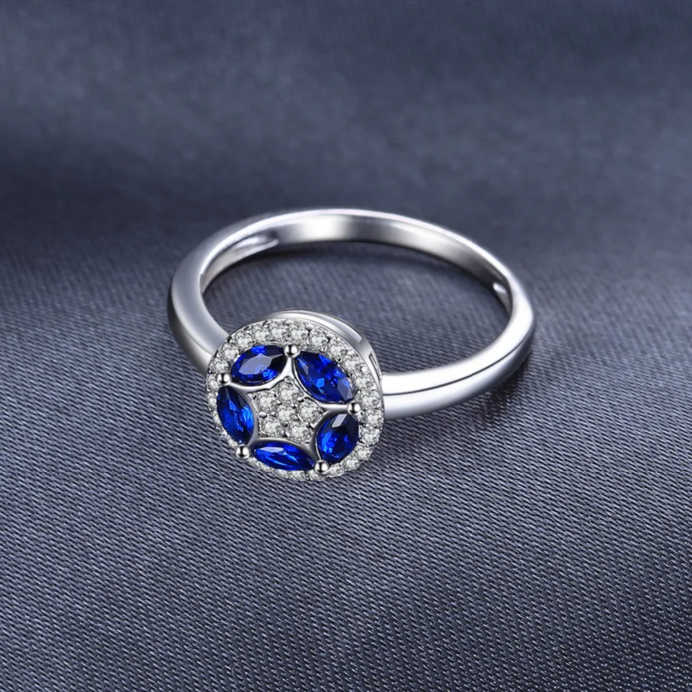 JewelryPalace цветок 0.55ct маркиза стимулировали синий шпинелей кольцо стерлингового