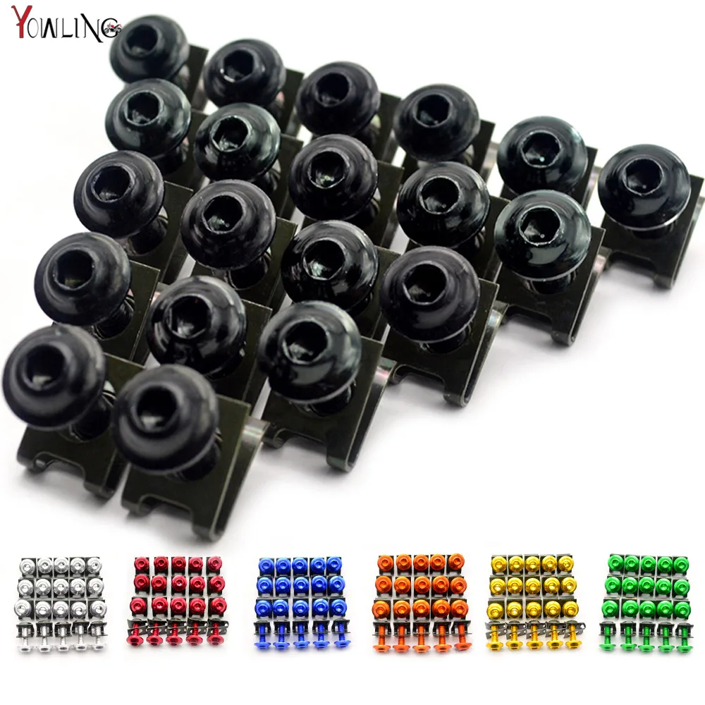 

20 pieces Motorcycle Fairing Body Spring Bolts Nuts Spire Speed Fastener Clips Screw Scooters For Honda Yamaha Kawasaki Suzuki