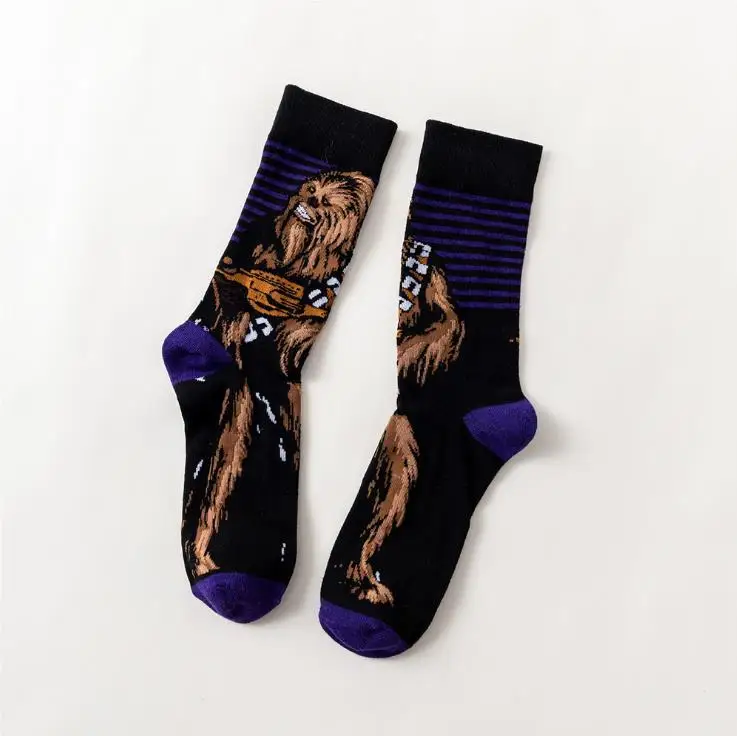 Fashion Star Wars Stockings Adult Men Women Jedi Knight Master Yoda Wookiee Cosplay Cotton Autumn Winter Funny Long Socks - Цвет: 08