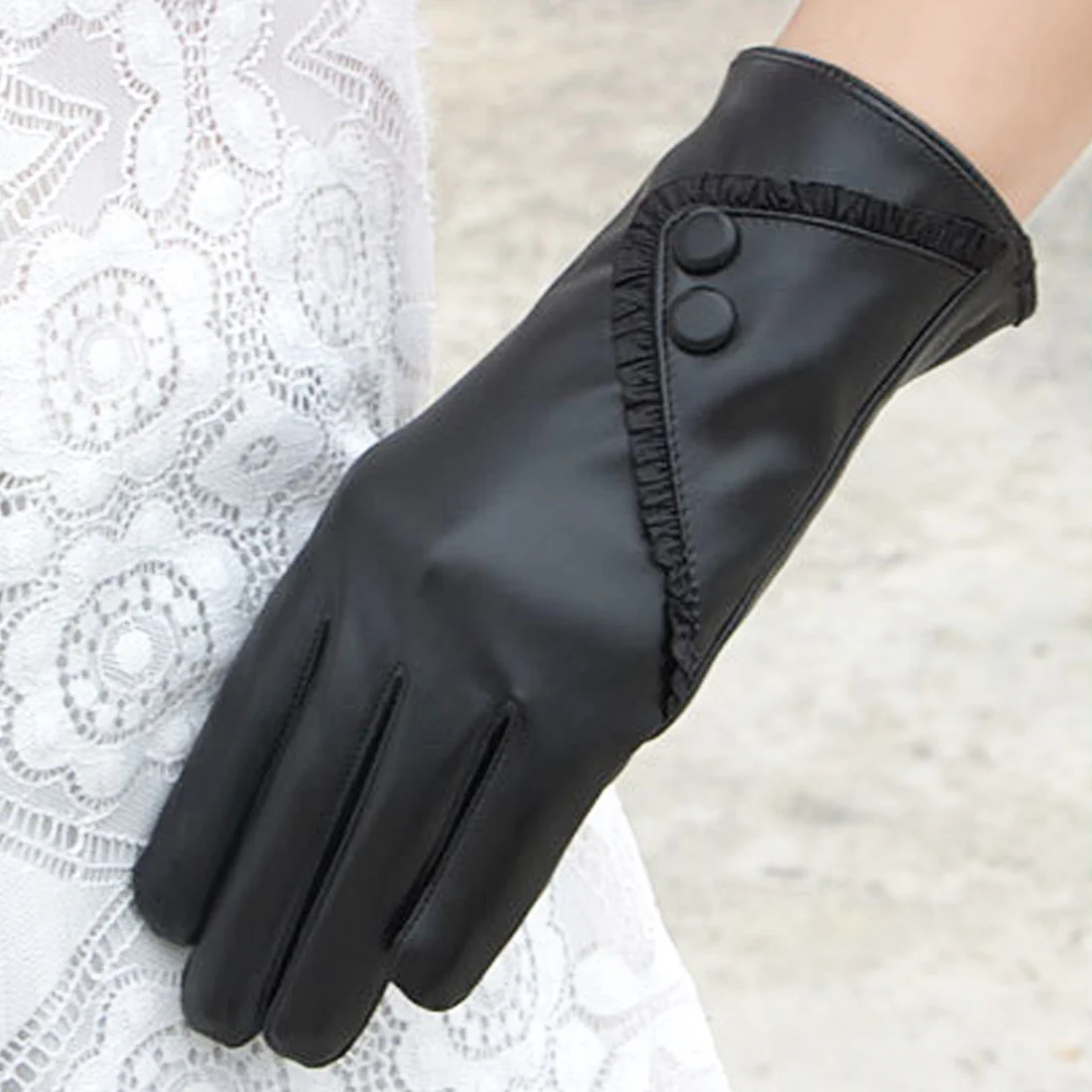 Женские зимние из искусственной кожи Сенсорный экран перчатки варежки теплые перчатки для женщин зимние перчатки женские перчатки