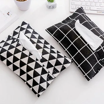 

1pc Cotton Linen Car Tools Freshness Style Paper Bag Pumping Paper Boxes Domestic Accessories Multifunctional Tissue Boxes