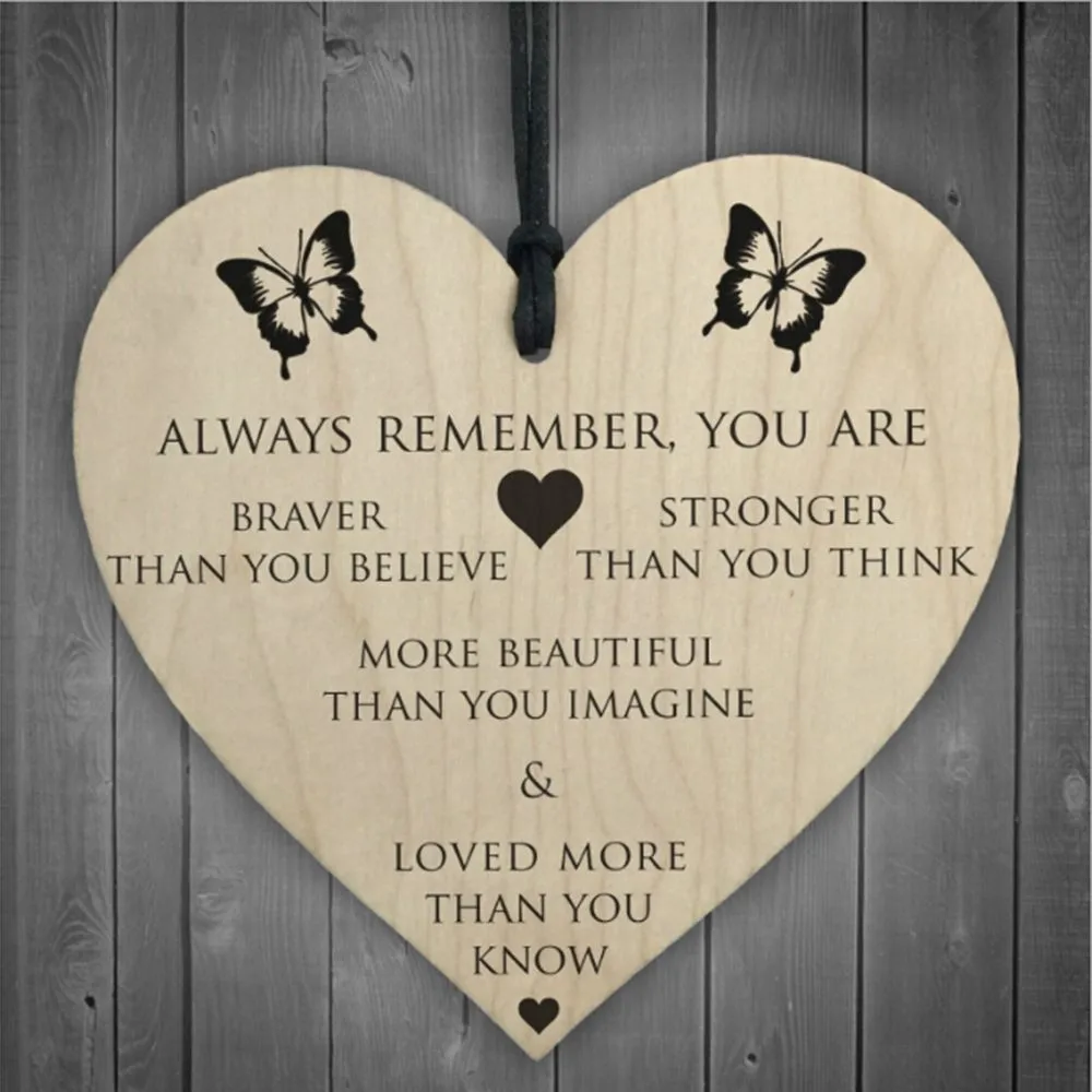 

Wooden Heart-shaped Wood Crafts (ALWAYS REMEMBER YOU) Christmas Home DIY Tree Decorations Wine Label Small Pendant Accessories