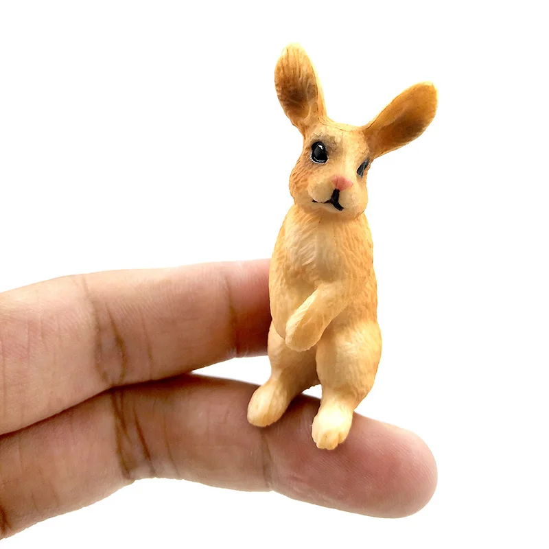 Имитация мини-кролика, модель животного, фигурка зайца, домашний декор, миниатюрное украшение для сада в виде Феи, аксессуары, современная статуя