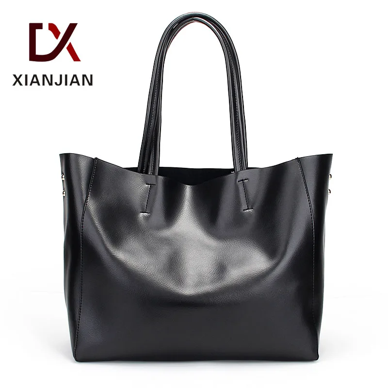 Xianjian Lady Large Volume 2pcs font b set b font cowhide leather tote font b handbag