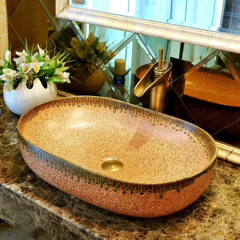

Fashion rectangle art basin wash counter basin mdash . glaze