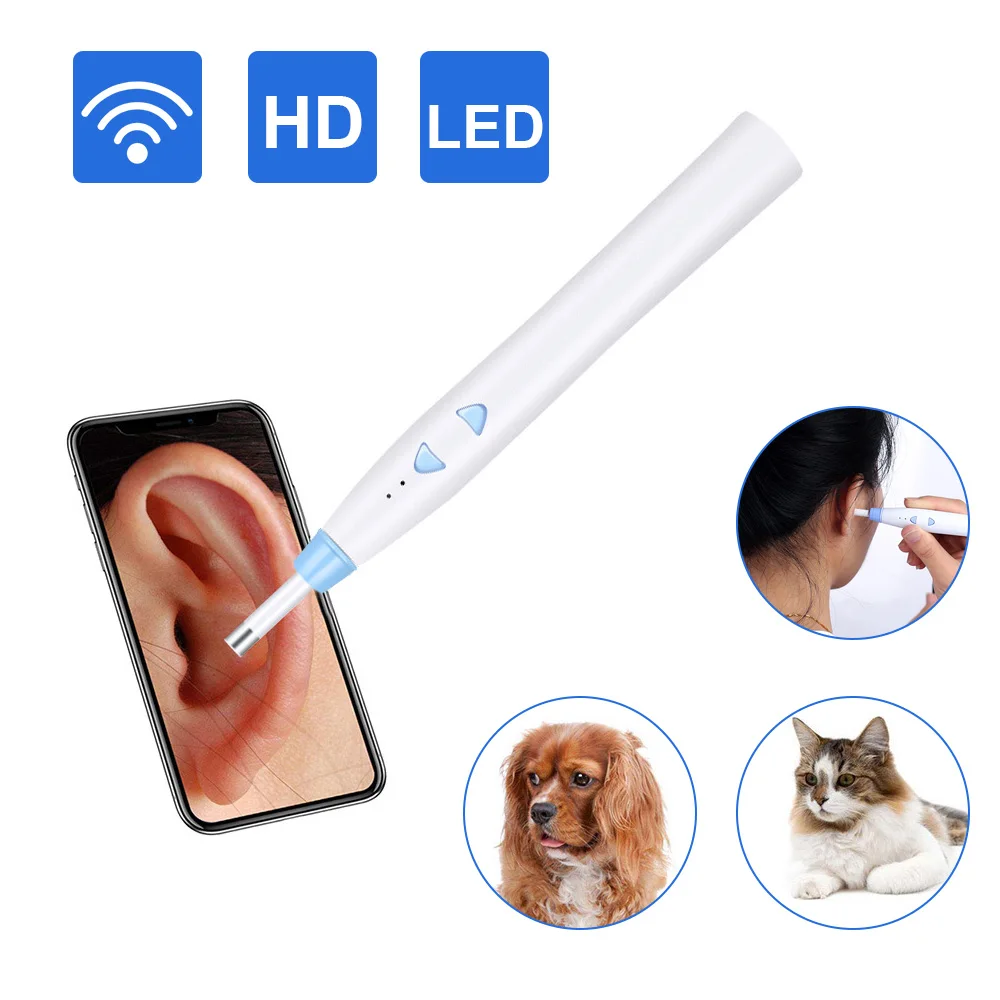 

WiFi Otoscope 1.0MP Wireless Ear Endoscope with 6 LED Ear Endoscope Camera Earwax Cleaning Tool for iPhone,IOS,Android ,Samsung