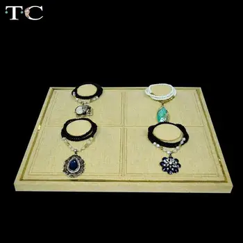

Free Shipping Wholesale Linen Necklace Display Tray 40*50cm Jewelry Show Case Pendant Organizer Showcase Shelf