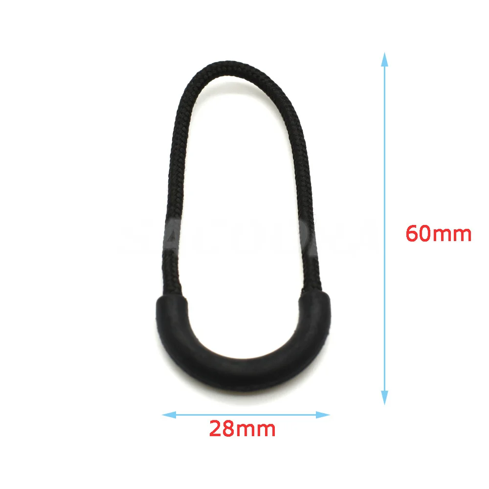 25pcs/pack Zipper Pulls Cord Rope Ends Lock Zip Clip Buckle Black For Paracord Accessories/ Backpack/Clothing