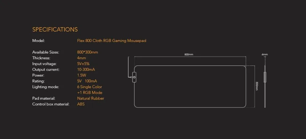 DarkFlash 800*300 мм RGB коврик для мыши Клавиатура коврик Регулируемый цвет игровой коврик контроллер