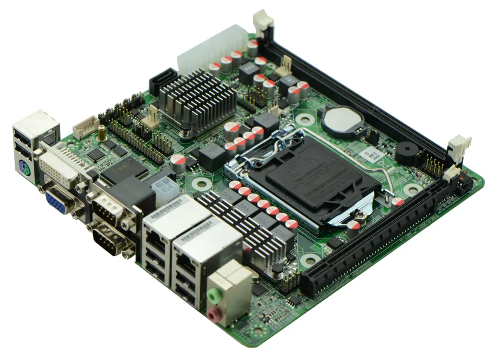 Industrial embedded H61 Mini ITX motherboard support LGA1155 Intel Core i3/i5/i7 Pentium 22nm/32nm CPU with 9*USB/6*COM