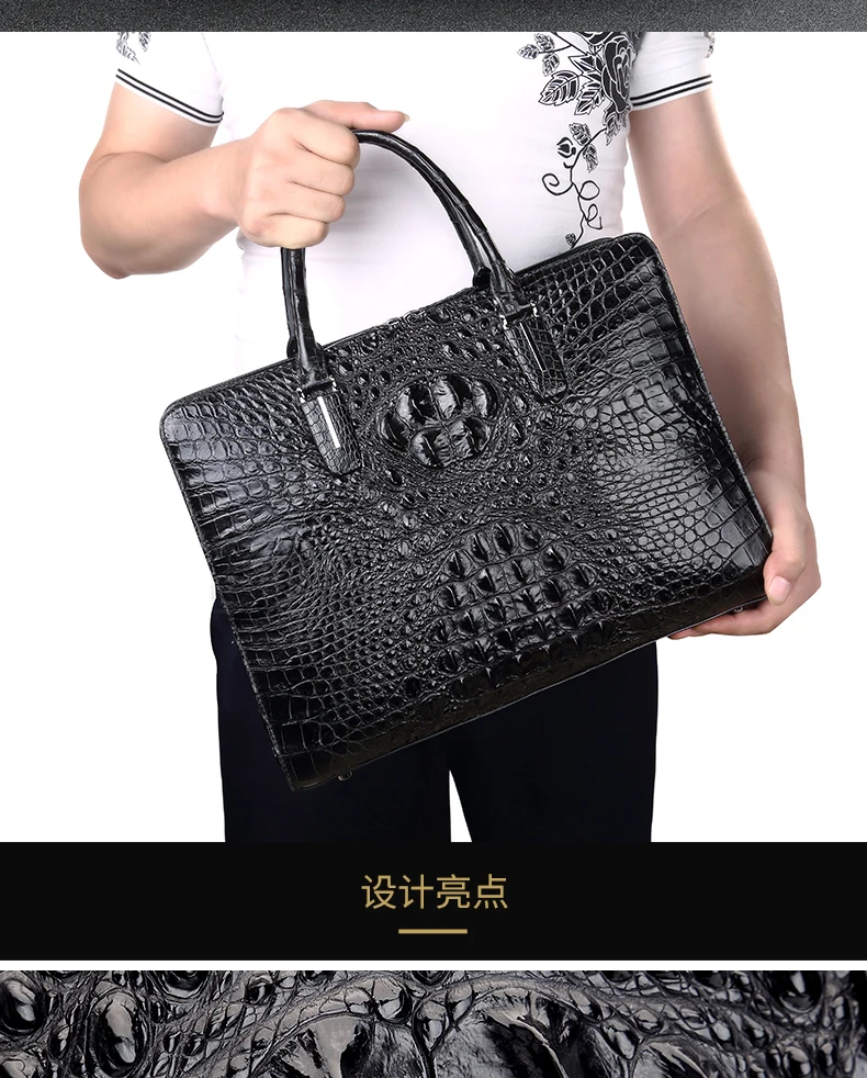 Hanlante Thailand крокодиловая сумка мужская сумка из натуральной кожи роскошная мужская сумка высококачественный мужской портфель