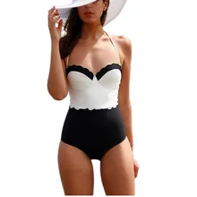 Белый слитный купальник с волнистым узором, боди с высокой талией, купальные костюмы, монокини, купальник с пуш-ап, Женский сексуальный купальник