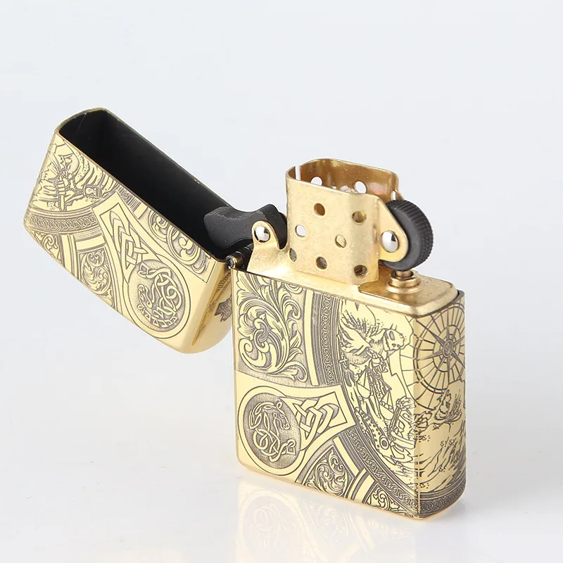 

CHIEF knight Dragon Gas Cigarette Lighter Cigarettes Kerosene Flint Petrol Vintage Gasoline Lighter Oil Petrol Refillable
