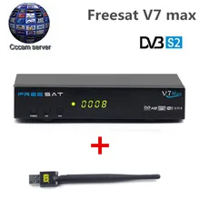 CCcam yearly code DVB-S2 Freesat V7 max V7max Satellite Receiver 1080P HD TV Decoder support Newcam YouTube PowerVu